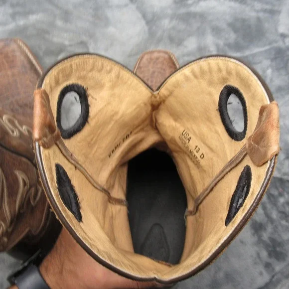 Cody James Western Boots Mens 13 D Brown Leather Square Toe Exotic Faux Elephant - Picture 16 of 16